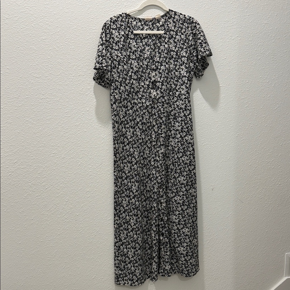 Levi's Black and White Floral Midi Dress